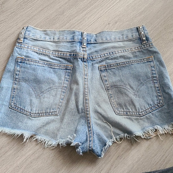 High Waisted Studded Festival Denim Shorts - Picture 3 of 6